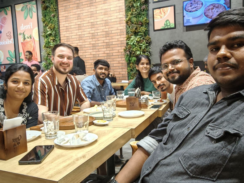 Robert Kozak sharing a meal with the FortisureIT India team