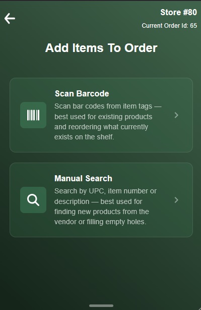 Building a purchase order in SmartPO with items added to the cart and quantities set